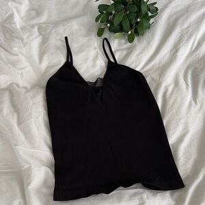 Free People Ribbed Black Camisole Top